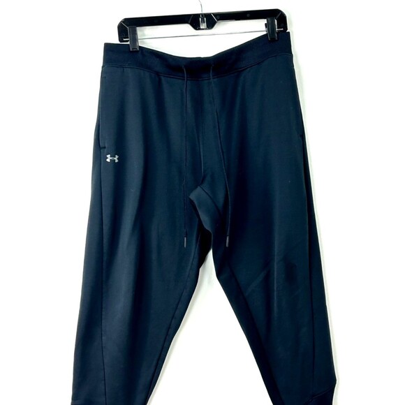 Under Armour Cold Gear Loose Sweat Pants Womens L Tapered Leg Full Length Black - Picture 7 of 9
